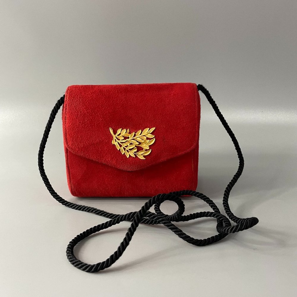 Vintage Carey Adina New York Red Velvet Evening Purse